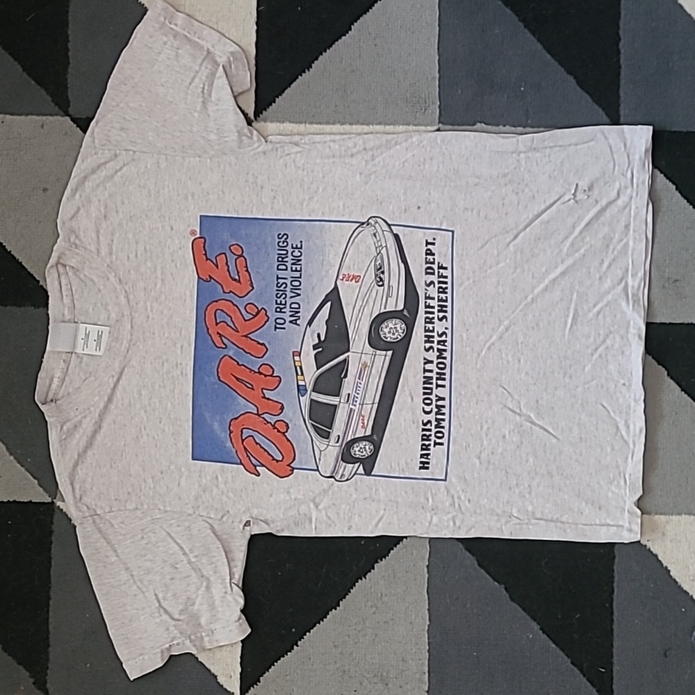 Vintage Distressed Gildan White D.A.R.E. Graphic Tee